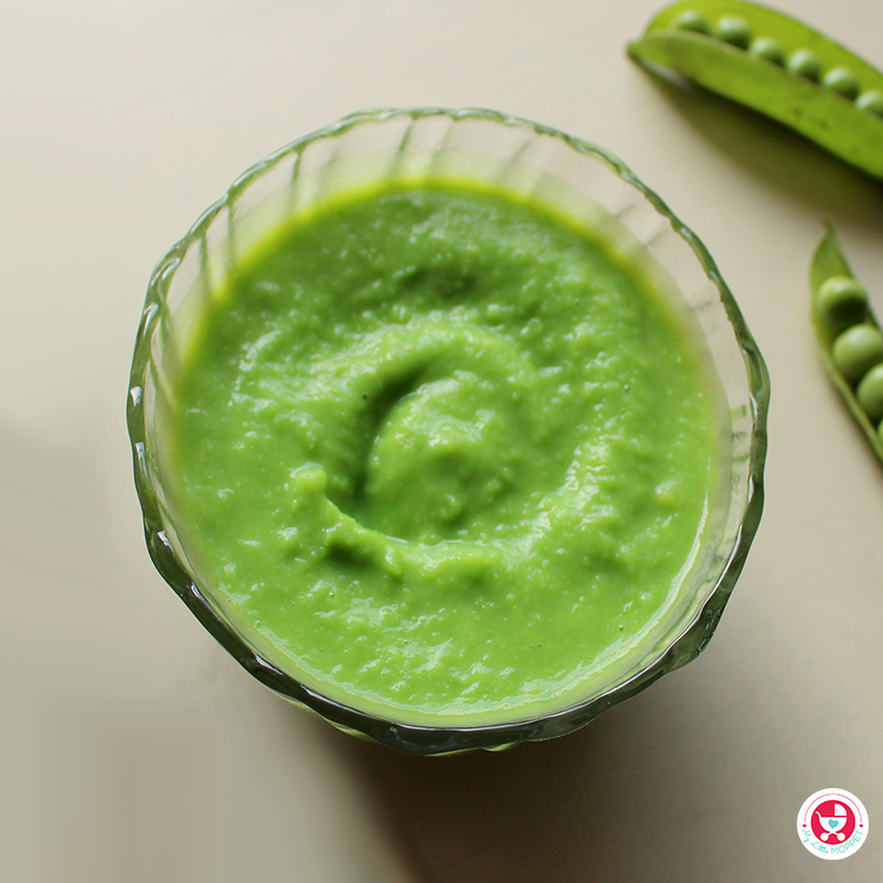 Treat your baby’s taste buds with the naturally sweet and delicious green peas puree which is loaded with vitamins, minerals and fibre!