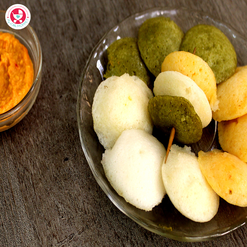 Tri Color Mini Idli Recipe for Kids