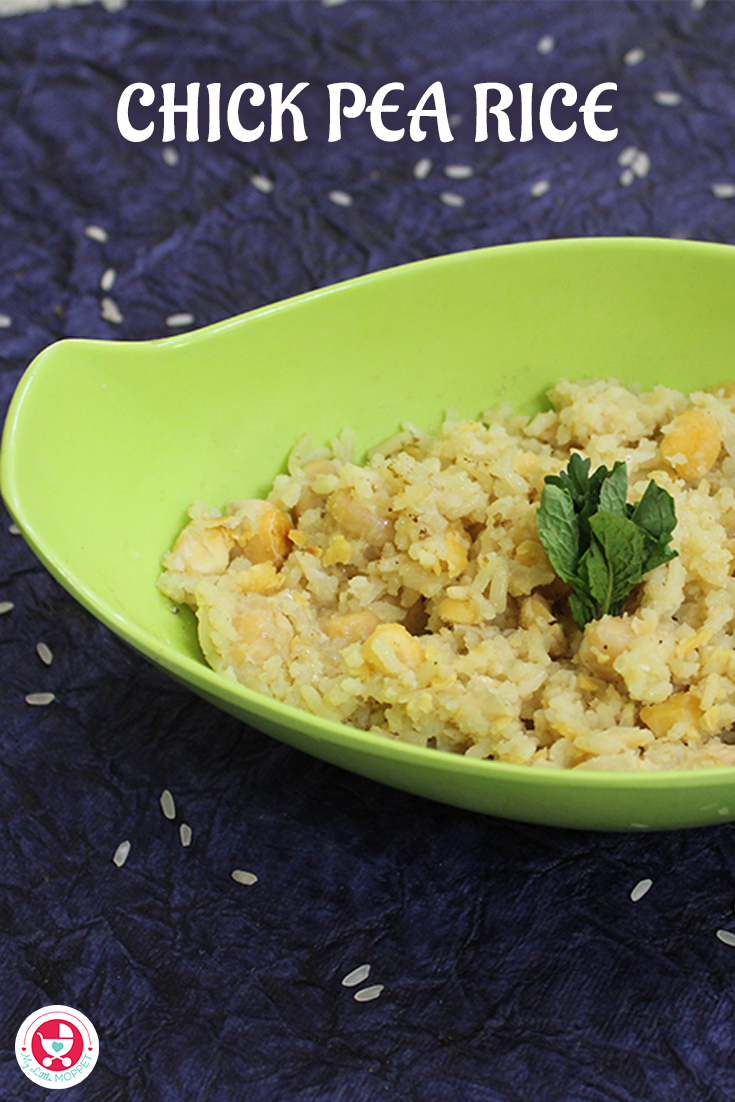 A healthy lunch option with a yummy blend of rice and legume! Our chickpea rice for babies is a quick yet wholesome recipe for babies above 10 months.