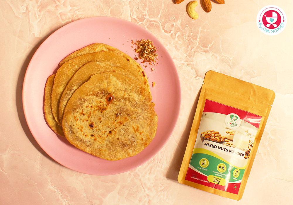 Mixed Nuts Paratha for Kids (Easy Homemade Sweet Paratha for Kids)