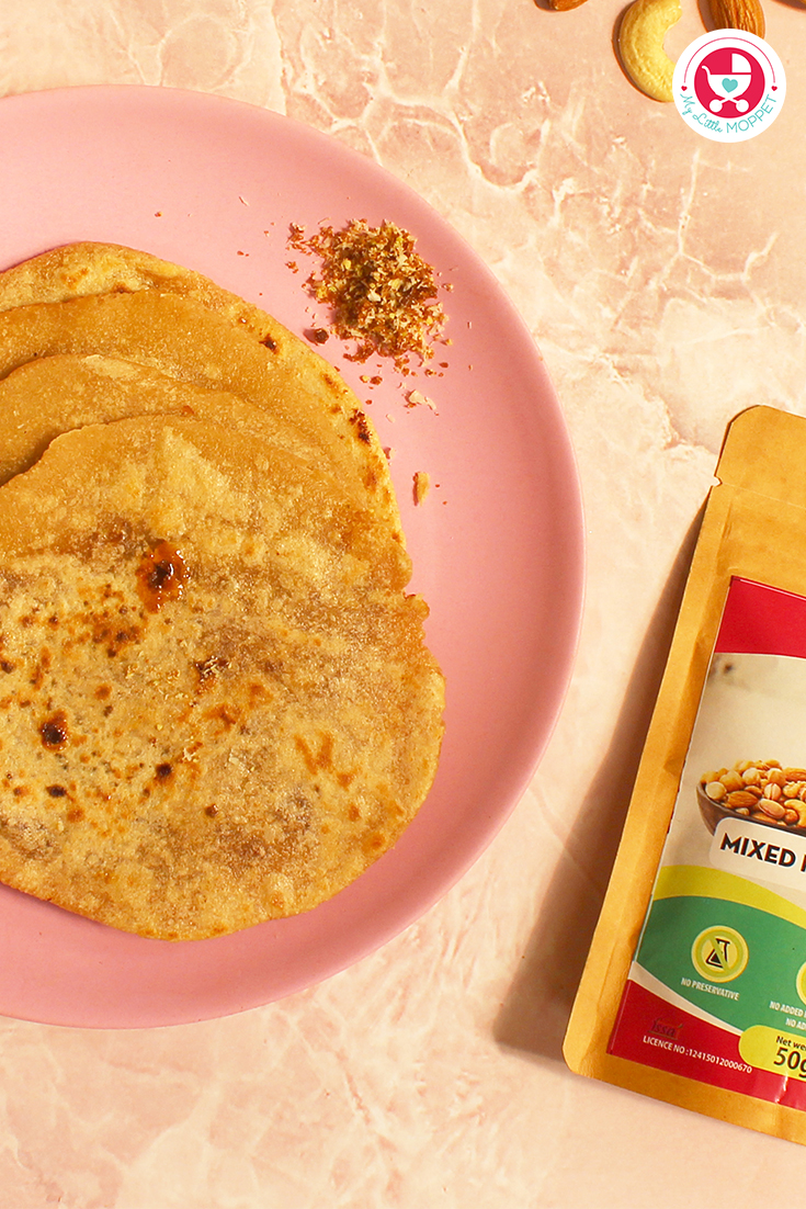 Do you know that parathas can also be healthy? Check this yummy and healthy recipe Mixed Nuts Paratha for Kids (Easy Homemade Sweet Paratha for Kids).